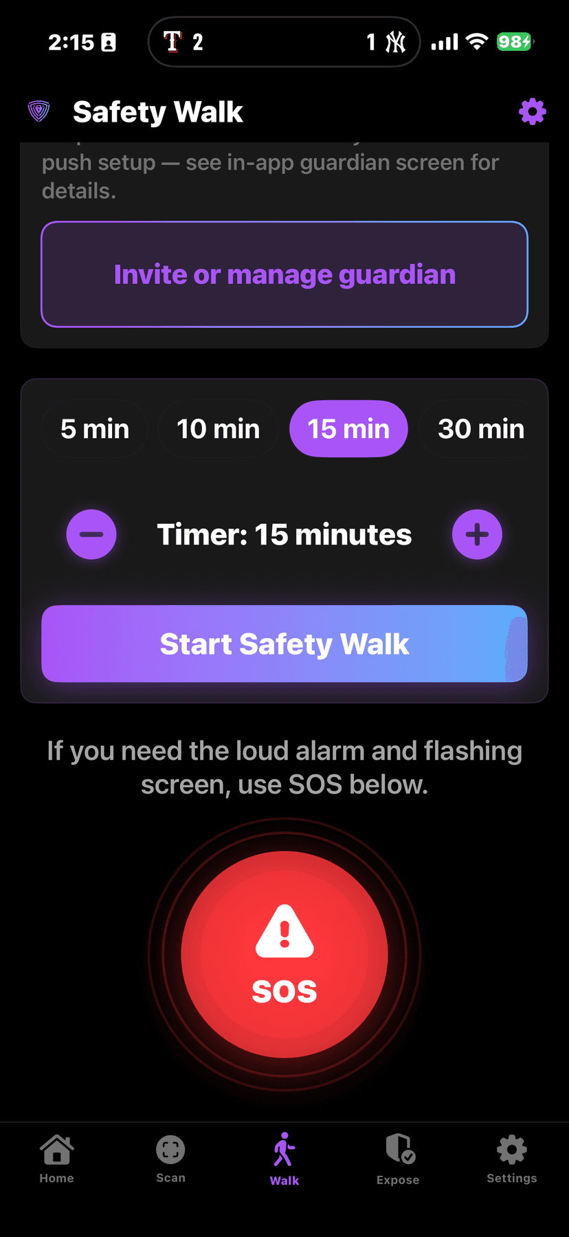 Safety Walk and SOS
